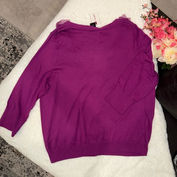 NWT Lane Bryant Magenta Ruffled Cardigan Size 14/16 - Picture 6 of 6